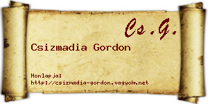 Csizmadia Gordon névjegykártya