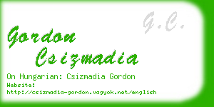 gordon csizmadia business card